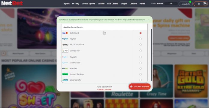 netbet deposits